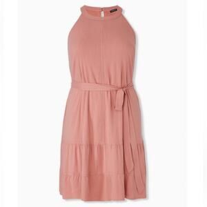 Torrid Blush Mini Woven Tiered Dress 2X NWT 13099013 Desert Sand
